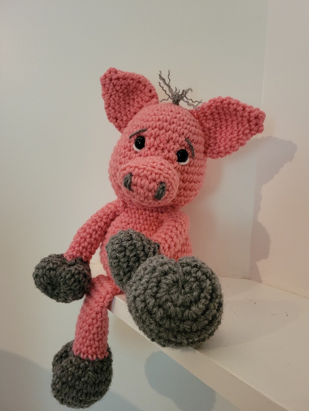 Pink Piggy Stuffy Animal Piglet Baby Shower Collectors Toy Crochet Lovey